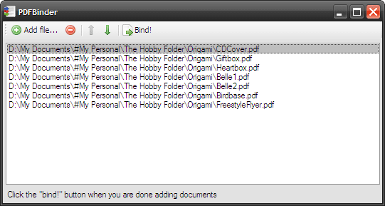 очень простая и полезная программа для объединения файлов. Просто перетащите или выберите нужные файлы.