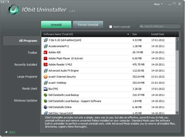 IObit-uninstaller удаляет программы с компьютера.