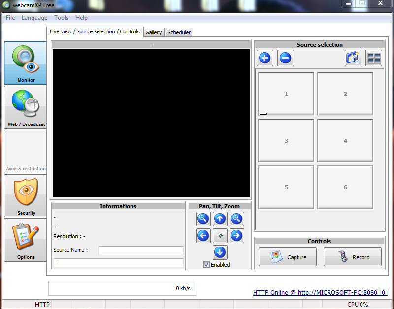 webcamXP Free - программа, которая предоставляет доступ к вашей вебкамере другим пользователям.